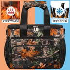 Leakproof Reusable Insulated Cooler Lunch Bag Tree Leaves Camouflage Camo Picnic Lunch Box for Women Men Cooler Tote Office Work Camping Beach 24 Can 15L