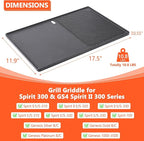 QuliMetal Reversible 7598 Griddle Replacement Parts for Weber Spirit 300 & GS4 Spirit II 300 Series Grills, Spirit E310, Genesis Silver Gold B C, Genesis 1000-5000 Cast Iron Griddle Plate 7658, 1 Pack