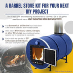 Barrel Stove Kit – Perfect for Wood Stove Kit for 55 Gallon Drum - Barrel Stove Door - Fire Wood Camp Stove Kit for Emergency Heating & Cooking