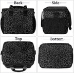 Soft Cooler Bag Black Leopard Print Insulated Lunch Box for Men & Women, Large Leakproof Lunch Bag Portable Beach Cooler for Work, Picnic, Road Trips,Fishing, Travel, Camping