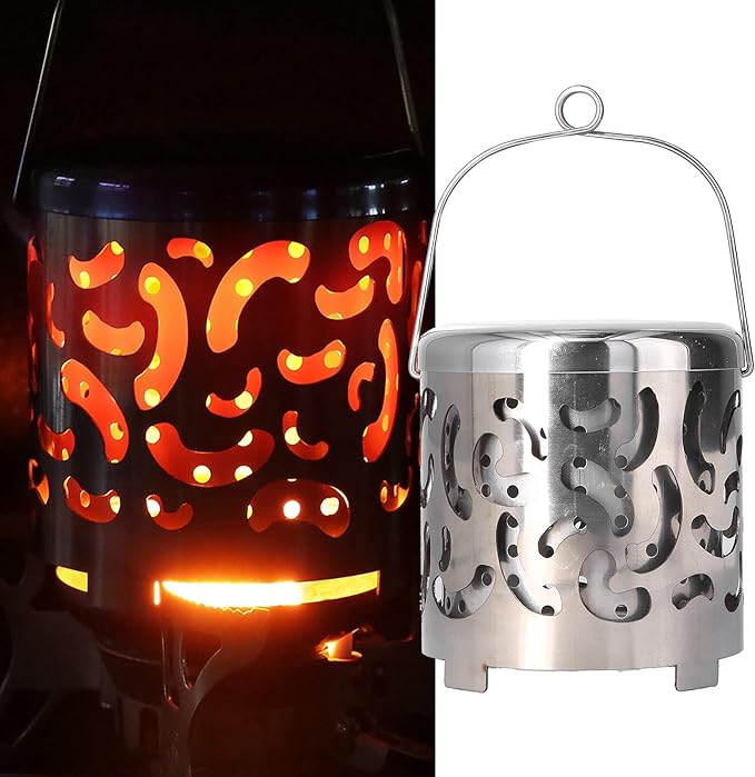 Stainless Steel Mini Tent Heater - Outdoor Heating Cover for Backpacking, Hiking, and Barbecue