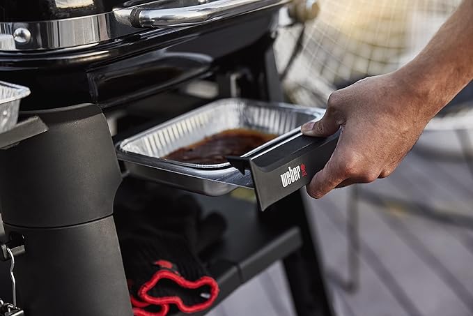 Weber Lumin Portable Outdoor Electric Barbecue Grill for Small Spaces and Travel, Ice Blue