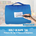 Jay Franco Kids Nap Mat with Embedded Pillow & Blanket – Soft 46"x20" Microfiber Sleeping Bag with Name Tag & Handle for School, Travel, Sleepover