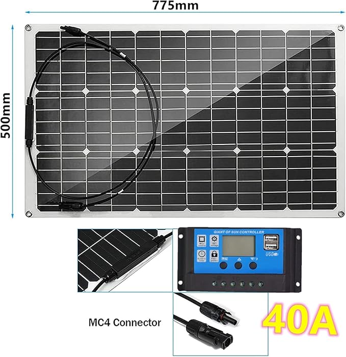 Solar Panel, Flexible Solar Module 300W/600W, 18 V Solar modules Semi-Flexible Mono Solar modules, for Off-Grid Applications at Home, Camping, car, Mobile Home, Boat,600W
