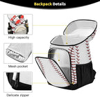 xigua Sport Stripe Baseball Cooler Backpack Leakproof Large Capacity Insulated Backpack Cooler Bag Lunch Bag for Work/Hiking/Camping/Beach/Fishing
