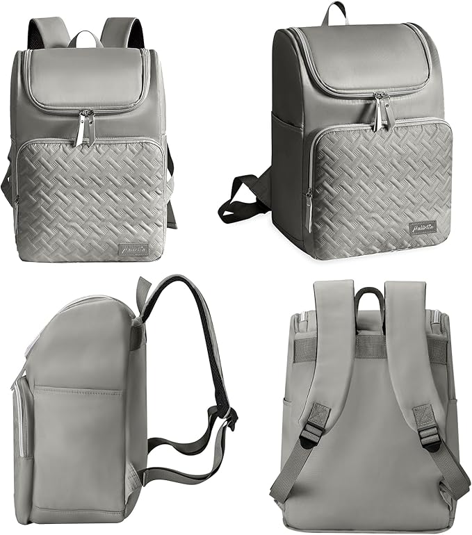 Cooler Backpack Insulated Leak Proof 33 Cans, Waterproof Hiking Backpack Cooler Soft Cooler Bag Lunch Backpack for Picnic Camping, Gray