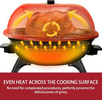 Electric BBQ Grill Techwood 15-Serving Indoor/Outdoor Electric Grill for Indoor & Outdoor Use, Double Layer Design, Portable Removable Stand Grill, 1600W (Countertop BBQ Grill)