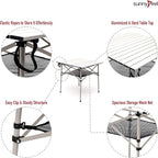 SUNNYFEEL Aluminum Folding Table for Camping, Lightweight Roll Up Top, Portable Camp Tables with Carry Bag for Outdoor Picnic (Square, Gray)