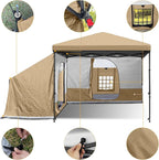 KAMPKEEPER Side Tent,Camping Tent for 10' x 10' Pop Up Canopy, Easy Set Up Gazebo,Compatible with 10' Wide Canopy Tents (Khaki)
