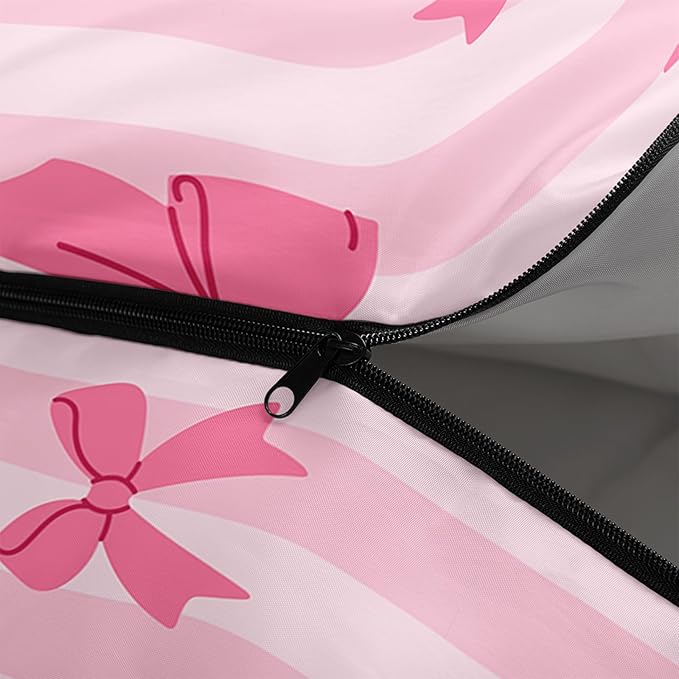 Colorful Bow Sleeping Bag, 3 Season Warm Cool Weather, Hand Drawn Bow Camping Sleeping Bag for Adult, Cute Bowknot Camping Backpacking for Outdoor Traveling Hiking Hunting Gear Equipment