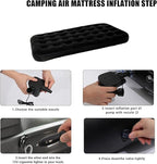 Twin Size Single Camping Air Mattress Bed with Air Pump,75"x 39"Thickened Portable Inflatable Mattress Blow Up Air Mattress,Travel Sleeping Bed Pad for Camping Home Hiking(Black)