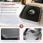 Stainless Steel Grill Prep with Lids –Serve Tray Grill Carry System for Large Food Prep, Marinating Containers, Oven Roasting, and Serving