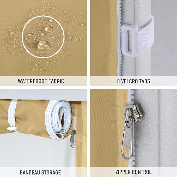 COOSHADE Instant SunWall 10x10 SideWall for Pop Up Canopy Tent, 1 Pack Door Wall Only, Beige