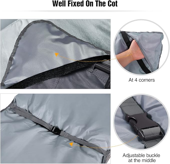 REDCAMP Extra Thick Folding Sleeping Cot Pads, 75"x28"Comfortable Soft Velvet Cotton Camping Cot Mattress Pad for Hiking, Backpacking,Navy Gray Brown
