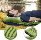 Ultralight Camping Sleeping Pad - Built-in Foot Pump & Pillow Inflatable Mattress for Backpacking Hiking
