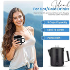 Toughty Yosemite Percolator Coffee Pot – Classic Stovetop Coffee Maker for Camping, Hiking & Home, Durable Stainless Steel Pot, Compatible with All Stovetops – Old-Fashioned 9-Cup Percolator, Black