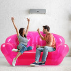 Kigley Inflatable Chair Blow Up Couches Transparent Inflatable Sofa Seat Yard Patio Portable Air Couch Furniture for Outdoor Indoor Camping Beach Room(Double Seat,Pink)