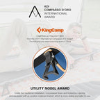 KingCamp Ultralight Camping Cot, Portable Folding Tent Camping Cot, 265 Lbs Heavy Duty Sleeping Cot with Pillow for Adults Outdoor Backpacking Travel Hiking, Blue/Black