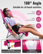 KingCamp Low Beach Chairs, Folding Portable Chair for Adults Lightweight Extra Wide Seat 300lbs Heavy Duty Oversized Backpack, Carry Bag for Camping