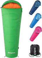 KingCamp 45°F Kids Sleeping Bag, Lightweight Waterproof & Compact Flannel Sleeping Bags Cold Weather & Warm Youth Essentials Gear Accessories for Camping, Fits 10-12 Children up to 4'7"-5'5" Tall