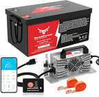 48V 100Ah Golf Cart LiFePO4 Battery with Charger&Monitor, 5120Wh Lithium Battery with 200A BMS, Up to 10000+ Rechargeable Cycles, Perfect for Golf Cart, Solar Power Storage (48V*100Ah)