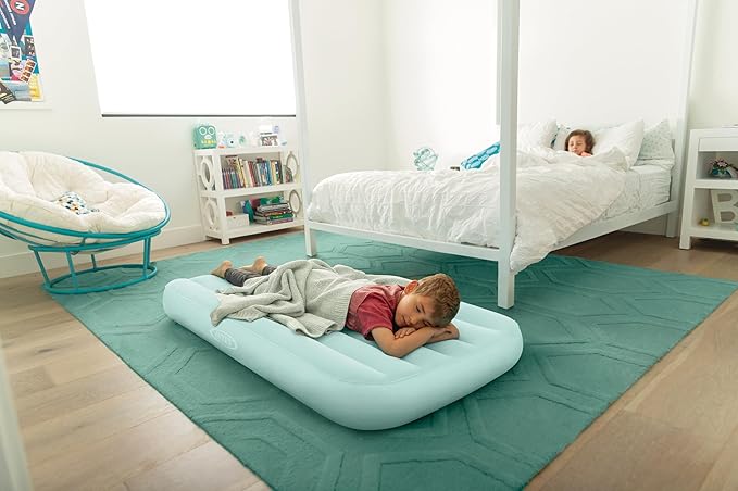 Intex 66803EP Cozy Kidz Inflatable Airbed: Fiber-Tech – Velvety Soft Surface – Carry Bag Included-– Color May Vary-– 34.5" x 62" x 7",(Pack of 6)