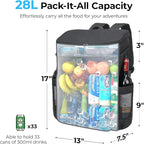 Backpack Cooler Leakproof 30 Cans, Double Deck Insulated Cooler Backpack for Men & Women, Lightweight Insulated Backpack for Travel, Camping, Beach