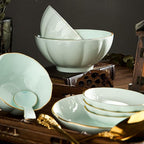 Bone China Dinner Sets Nordic Creative Phnom Penh Combination Ceramic Tableware Suit Suitable for Gifts Wedding Hotel 56 Piece