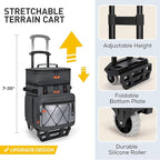 TOURIT 75 Can Insulated Rolling Cooler, Detachable Double Deck Beach Cooler with Wheels, Collapsible Soft Sided Cooler Bag for Beach, Camping, Picnic, Travel, Shopping
