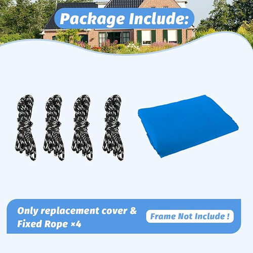 10×10FT Canopy Tent Replacement Top, Instant Pop Up Canopy Straight Leg Replacement Cover for Outdoor Garden Picnic, Camping(Blue, 10x10FT)