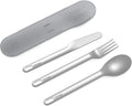Bentgo Stainless Travel Utensil Set - Reusable 3-Piece Silverware Set with Carrying Case, High-Grade Premium Steel, BPA-Free Case, Eco-Friendly - Ideal for Travel, Camping, and Office Use (Gray)