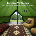 Canvas Bell Yurt Tent with Stove Jack, Waterproof Luxury 4 Season Tents for Family Outdoor Camping 100% Cotton Green Glamping Tents for Hunting, Partie, All Year Living