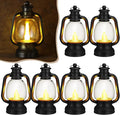 Ferraycle 6 Pcs Mini Lantern Decor 4 Inch Western Lantern Table Centerpiece Small Vintage Camping Hanging Lamp Ornaments Bulk for Cowboy Cowgirl Wedding Halloween Christmas (6 Inch,Black)