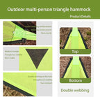 Triangle Hammock 10FT, Heavy Duty 300LBS-1000LBS Capacity for 1-3 Person, Portable Camping Hammock with Storage Bags, Multi-Person Hammock for Outdoor, Backpacking, Travel (Green-2.8m-150kg)