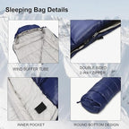 Northroad Mummy Sleeping Bag 14-59 ℉, 3-4 Season Warm & Cool Weather, Summer Spring Fall Lightweight Washable Sleeping Bag for Outdoor Camping Hiking Travel Hunting
