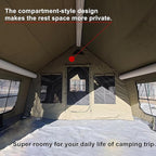 4 Season Air Tent Glamping Tent with Separate Living and Sleeping Area,Waterproof Pop-Up Outhouse Yurt with Pump and Stove Jack Hole, 8-10 Person Camping Quick Set Up