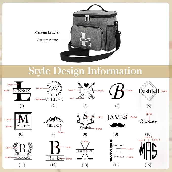 Personalized Insulated Cooler Bag, Custom Name Portable Insulated Camping Bag Suitable for Picnic Beach Hiking Travel