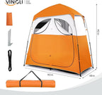 VINGLI 2 Room Shower Tent, 7.5 FT Instant Pop Up Shelter with Carrying Bag, Privacy Changing Room Tent,Perfect for Portable Toilet, Camping, Dressing, Outdoor Indoor, Easy Set Up