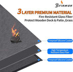 Under Grill Mats for Outdoor Grill - 48x40 Inch BBQ Mat for Under Barbecue - Double-Sided Fireproof Patio & Deck Protector Mat - Fire Pit Mat -Oil-Proof Grill Floor Pads - Stove Mat Patio Accessories
