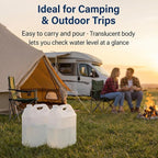 2.5 Gallon Water Jug (2 Pack), Heavy Duty Liquid Storage Container with Lids, HDPE Leak-Proof Water Container for Camping, Kitchen, Automotive Fluids & Emergency Storage, BPA Free