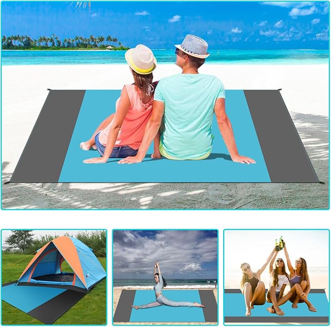 Waterproof Camping Tarp Lightweight Multifunctional Tent Footprint for Camping, Hiking Backpacking, Compact Tent Tarp Ground Sheet Mat for Ground or Under Tent（55.1" x 78.7" | Blue）