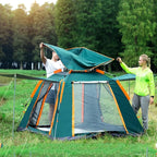 Tent for Family 5-6 Person Camping Tents Double Layer Tent with Porch Shade, Sun Protection,Pop Up Tent with Advanced Ventilation,Outdoor Garden Use, Green