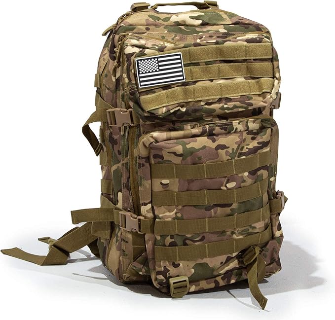 Bug Out Bag Backpack - 50L Tactical Backpack - Great for Survival Essentials (Green Camo)
