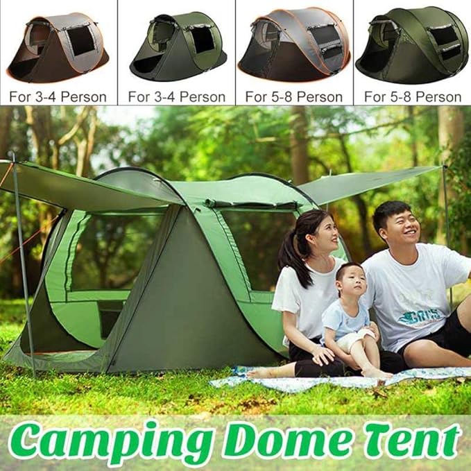3-4 Person Quick Open Tent Outdoor Automatic Tents Double Layers Large 5-8 Person Family Tent Waterproof Camping Hiking Tent