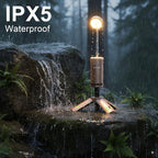Camping Lights Rechargeable, Detachable Camping Lantern with Stand, Telescopic Waterproof Camp Lamp, Magnetic Work Hanging Light, LED Tent Flashlights for Emergency (Rose Gold)