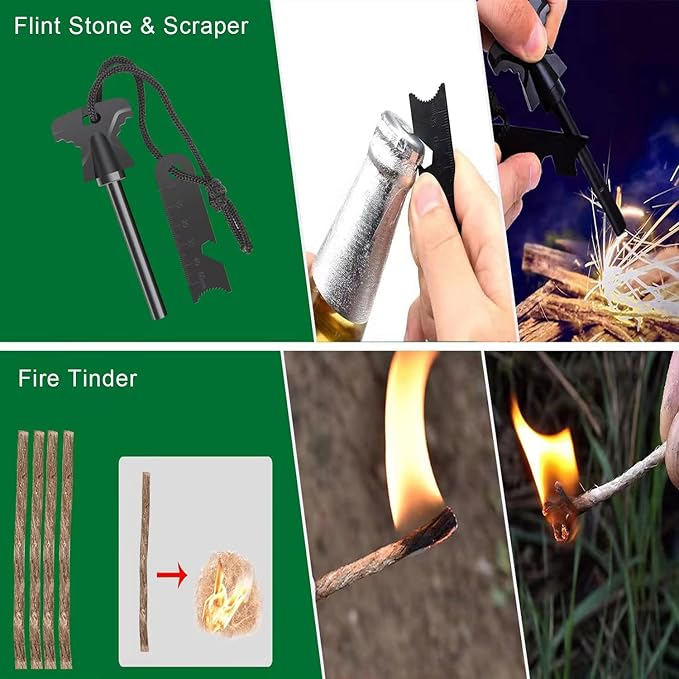 Survival Kit 35 in 1, First Aid Kit, Survival Gear, Survival Tool Gifts for Men Boyfriend Him Husband Christmas Camping, Hiking, Hunting, Fishing