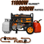 WEN 11,000-Watt 120V/240V Dual Fuel Portable Generator with Wheel Kit and Electric Start (DF1100T)