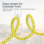 16.4ft 6 Pack 4mm Guy Lines Ultralight Tent Cords with Aluminum Adjuster Tensioner Outdoor Camping Guylines Ropes for Tent Tarp,Climbing,Hiking Backpacking (Yellow)