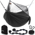 Sunyear Hammock Camping with Rain Fly Tarp and Net, Portable Camping Hammock Double Tree Hammock Outdoor Indoor Backpacking Travel & Survival, 2 Tree Straps,100% Waterproof