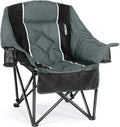 Oversized Camping Chair for Adults - Heavy Duty 400 lbs Padded Folding Chair with Wine Glass Holder, 2 Cup Holders & Side Pockets, Portable Carry Bag for RV, Tailgating, Lawn